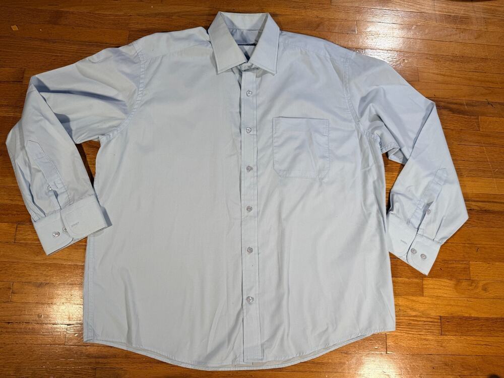 Bossmen Men’s XL 43-44 Light Blue Long Sleeve Button-Up Dress Shirt